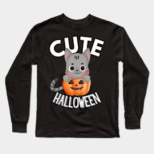 Cute Halloween Kitty Long Sleeve T-Shirt